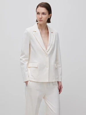 Benetton, Regular Fit Blazer, Creamy White, Women United Colors of Benetton