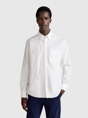 Benetton, Regular Fit Button-down Shirt, size XS, White, Men United Colors of Benetton