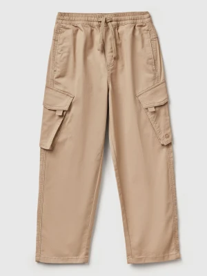 Benetton, Regular Fit Cargo Trousers, Size: XL, Beige, Kids United Colors of Benetton