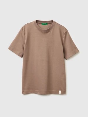 Benetton, Regular Fit Crew Neck T-shirt, Size: XXS, Brown, Women United Colors of Benetton