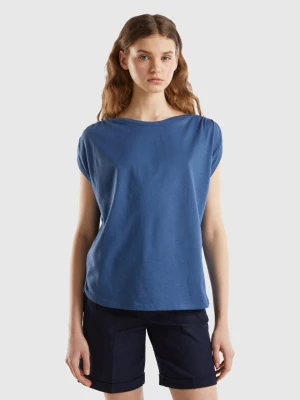 Benetton, Regular Fit Crew Neck Top, size S, Air Force Blue, Women United Colors of Benetton