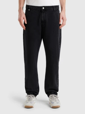 Benetton, Regular Fit Denim Chinos, Size: 38, Black, Men United Colors of Benetton