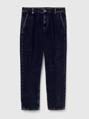 Benetton, Regular Fit Denim Chinos, Size: 38, Dark Blue, Men United Colors of Benetton