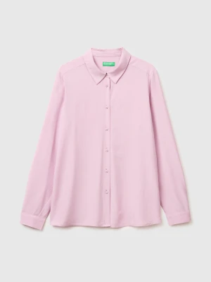 Benetton, Regular Fit Flowy Shirt, Size: XXS, Soft Pink, Women United Colors of Benetton