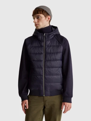 Benetton, Regular Fit Jacket In Nylon And Knit Fabric, Size: XS, Dark Blue, Men United Colors of Benetton