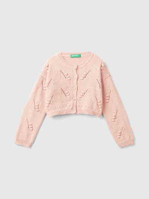 Benetton, Regular Fit Knit Cardigan, size 104, Soft Pink, Kids United Colors of Benetton