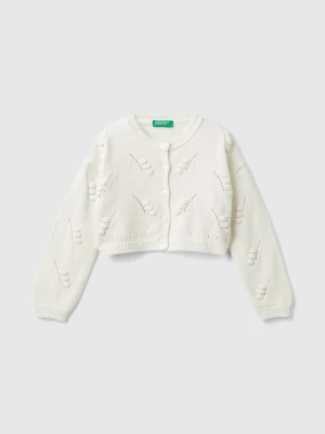 Benetton, Regular Fit Knit Cardigan, size 110, Creamy White, Kids United Colors of Benetton