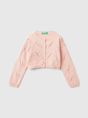 Benetton, Regular Fit Knit Cardigan, size 82, Soft Pink, Kids United Colors of Benetton