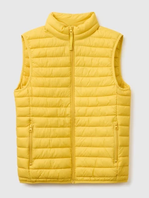 Benetton, Regular Fit Padded Sleeveless Jacket, Size: XL, Mustard, Men United Colors of Benetton