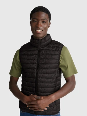 Benetton, Regular Fit Padded Vest, Size: XS, Black, Men United Colors of Benetton