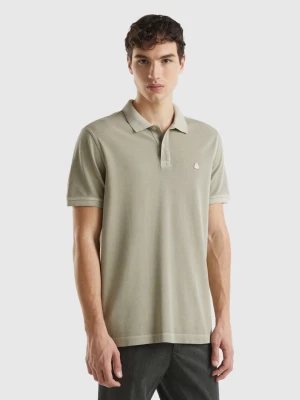 Benetton, Regular Fit Polo In 100% Organic Cotton, size L, Light Green, Men United Colors of Benetton
