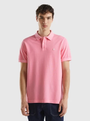Benetton, Regular Fit Polo In 100% Organic Cotton, size L, Pink, Men United Colors of Benetton