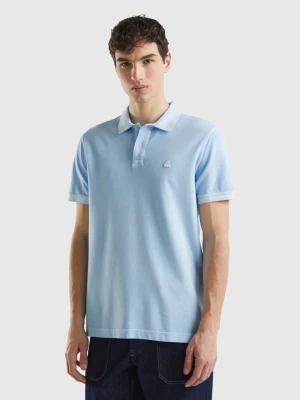 Benetton, Regular Fit Polo In 100% Organic Cotton, size L, Sky Blue, Men United Colors of Benetton