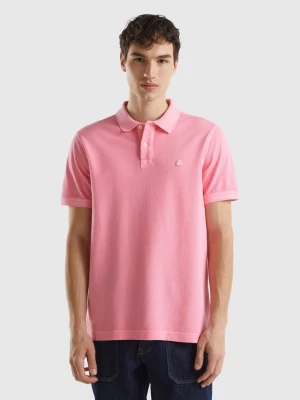 Benetton, Regular Fit Polo In 100% Organic Cotton, size M, Pink, Men United Colors of Benetton