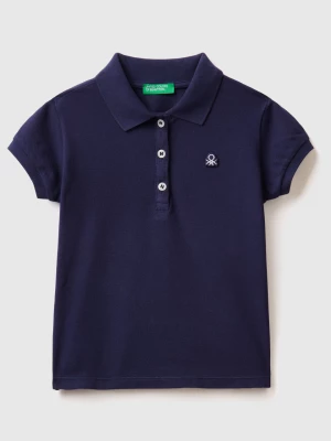 Benetton, Regular Fit Polo In Organic Cotton, size 104, Dark Blue, Kids United Colors of Benetton