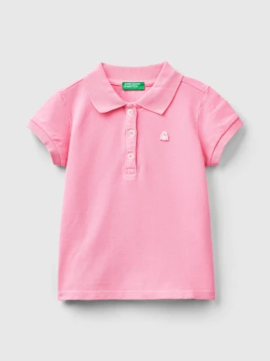 Benetton, Regular Fit Polo In Organic Cotton, size 104, Pink, Kids United Colors of Benetton