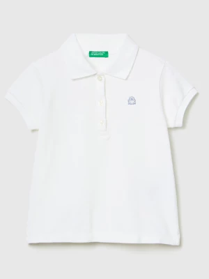 Benetton, Regular Fit Polo In Organic Cotton, size 104, White, Kids United Colors of Benetton