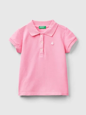 Benetton, Regular Fit Polo In Organic Cotton, size 82, Pink, Kids United Colors of Benetton