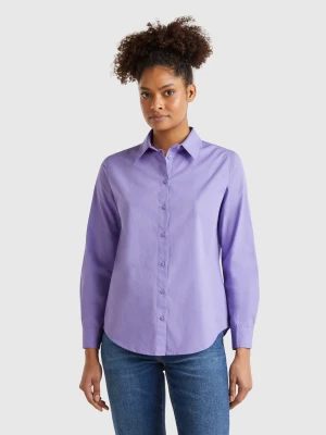 Benetton, Regular Fit Shirt In Cotton, size XXS, Periwinkle, Women United Colors of Benetton