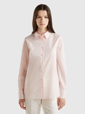 Benetton, Regular Fit Shirt In Light Cotton, size M, Pastel Pink, Women United Colors of Benetton