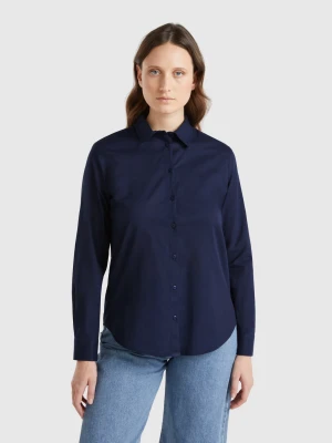 Benetton, Regular Fit Shirt In Light Cotton, size XXS, Dark Blue, Women United Colors of Benetton