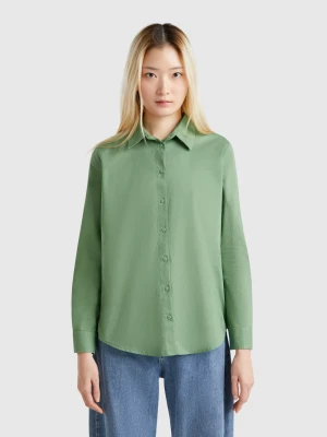 Benetton, Regular Fit Shirt In Light Cotton, size XXS, Green, Women United Colors of Benetton