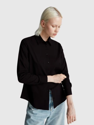Benetton, Regular Fit Shirt In Lightweight Cotton, size XXS, Black, Women United Colors of Benetton