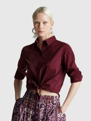 Benetton, Regular Fit Shirt In Lightweight Cotton, size XXS, Violet, Women United Colors of Benetton