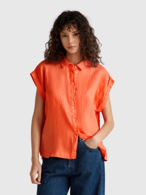 Benetton, Regular Fit Shirt In Pure Linen, size XXS, , Women United Colors of Benetton