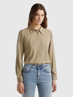 Benetton, Regular Fit Shirt In Sustainable Viscose, size S, Light Green, Women United Colors of Benetton
