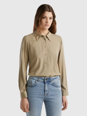 Benetton, Regular Fit Shirt In Sustainable Viscose, size XS, Light Green, Women United Colors of Benetton