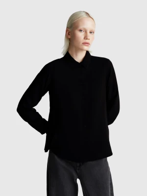 Benetton, Regular Fit Shirt In Viscose, size XXS, Black, Women United Colors of Benetton