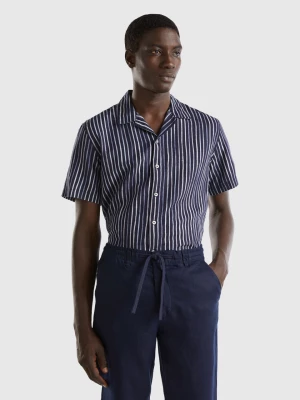 Benetton, Regular Fit Striped Shirt, size S, Dark Blue, Men United Colors of Benetton