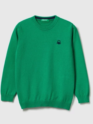 Benetton, Regular Fit Sweater In 100% Cotton, size 104, Green, Kids United Colors of Benetton