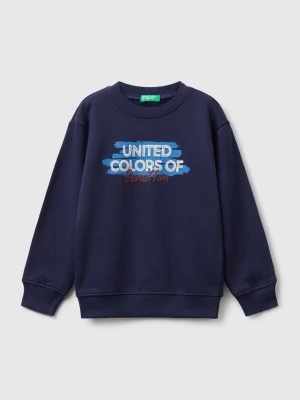 Benetton, Regular Fit Sweatshirt With Print, Size: 116, Dark Blue, Kids United Colors of Benetton