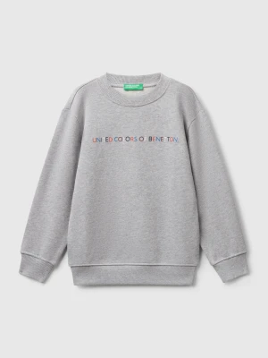 Benetton, Regular Fit Sweatshirt With Print, Size: 116, Light Gray, Kids United Colors of Benetton