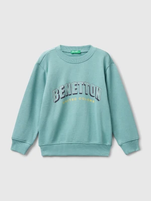 Benetton, Regular Fit Sweatshirt With Print, size 116, Sky Blue, Kids United Colors of Benetton