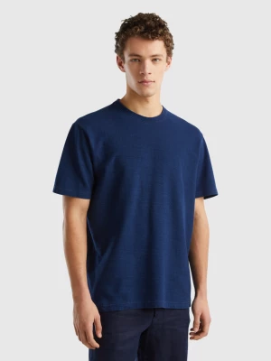 Benetton, Regular Fit T-shirt In 100% Cotton, size XS, Blue, Men United Colors of Benetton