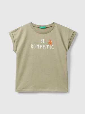 Benetton, Regular Fit T-shirt In Organic Cotton, size L, Light Green, Kids United Colors of Benetton