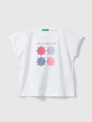 Benetton, Regular Fit T-shirt In Organic Cotton, size S, White, Kids United Colors of Benetton