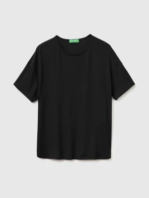 Benetton, Regular Fit T-shirt, Size: XS, Black, Women United Colors of Benetton