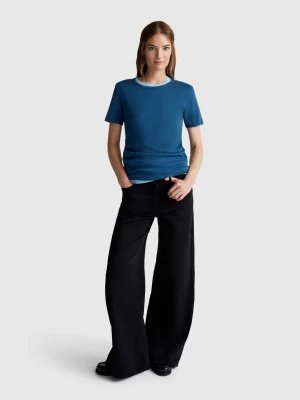 Benetton, Regular Fit T-shirt, Size: XS, Air Force Blue, Women United Colors of Benetton