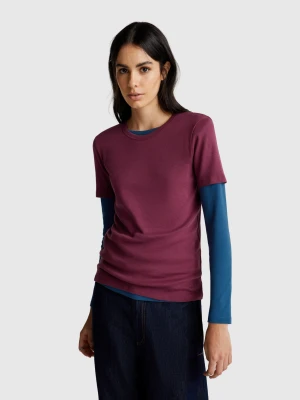Benetton, Regular Fit T-shirt, Size: XXS, Plum, Women United Colors of Benetton