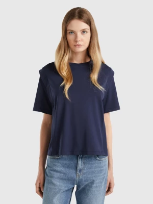 Benetton, Regular Fit T-shirt With Creases, size S, Dark Blue, Women United Colors of Benetton
