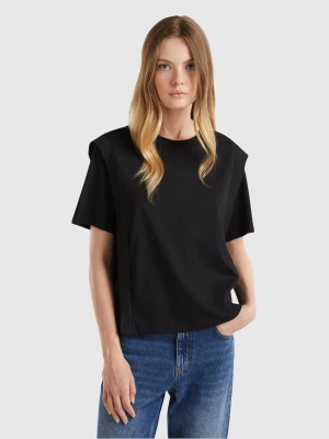 Benetton, Regular Fit T-shirt With Creases, size XL, Black, Women United Colors of Benetton