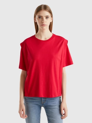 Benetton, Regular Fit T-shirt With Creases, size XXS, Red, Women United Colors of Benetton