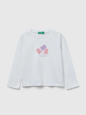 Benetton, Regular Fit T-shirt With Print, Size: 116, Creamy White, Kids United Colors of Benetton