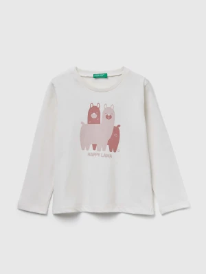Benetton, Regular Fit T-shirt With Print, Size: 116, Creamy White, Kids United Colors of Benetton
