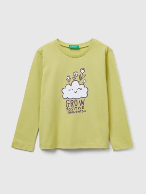 Benetton, Regular Fit T-shirt With Print, Size: 116, Yellow, Kids United Colors of Benetton