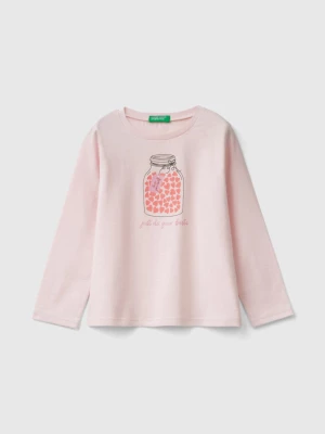 Benetton, Regular Fit T-shirt With Print, size 82, Pink, Kids United Colors of Benetton